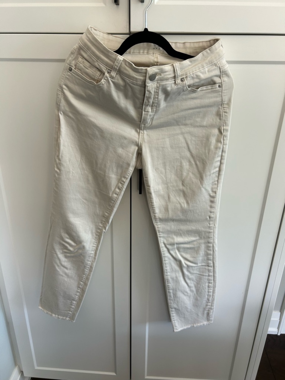 Women's Cream Ankle Slim Jeans